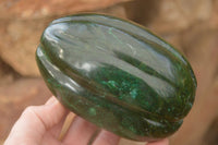 Polished Serpentine & Verdite Pumpkin Carvings x 2 From Zimbabwe