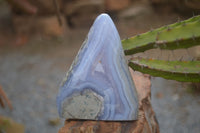 Polished Blue Lace Agate Standing Free Forms  x 2 From Nsanje, Malawi - Toprock Gemstones and Minerals 