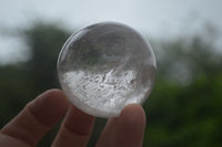 Polished Clear Quartz Crystal Balls With Golden Hematoid & Rainbow Veils  x 3 From Madagascar - TopRock