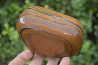 Polished Golden Tigers Eye Free Forms x 3 From Prieska, Northern Cape