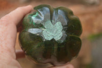 Polished Serpentine & Verdite Pumpkin Carvings x 2 From Zimbabwe