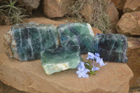 Polished Watermelon Fluorite Standing Slabs  x 4 From Namibia - TopRock