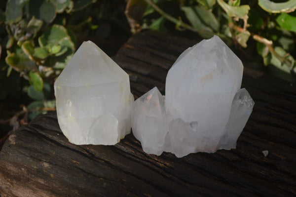 Natural Large White Quartz Crystals  x 6 From Madagascar