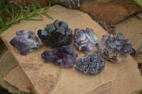 Natural Stone Sealed Amethyst Clusters  x 6 From Zambia - Toprock Gemstones and Minerals 