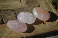 Polished Gemmy Rose Quartz Palm Stones  x 20 From Ambatondrazaka, Madagascar - Toprock Gemstones and Minerals 