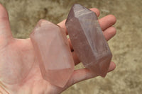 Polished Double Terminated Gemmy Rose Quartz Points x 6 From Madagascar - TopRock