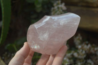 Polished Pink Rose Quartz Flame Sculptures x 3 From Ambatondrazaka, Madagascar