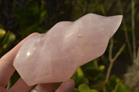 Polished Gemmy Pink Rose Quartz Flames  x 3 From Madagascar - TopRock