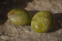 Polished Large Green Opal Standing Free Forms x 12 From Madagascar