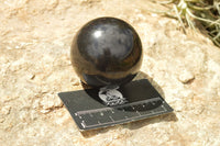 Polished Pitch Black Basalt Spheres  x 5 From Madagascar - TopRock