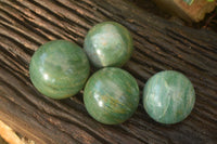 Polished  Green Aventurine Spheres  x 4 From Zimbabwe