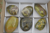 Polished Large Green Opal Standing Free Forms  x 6 From Madagascar - TopRock