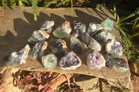 Natural Rough Watermelon Fluorite Cobbed Specimens  x 24 From Uis, Namibia