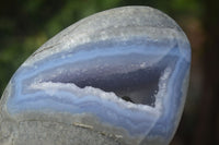 Polished Blue Lace Agate Standing Free Forms  x 2 From Nsanje, Malawi - Toprock Gemstones and Minerals 