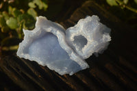 Natural Etched Blue Chalcedony Specimens  x 12 From Nsanje, Malawi