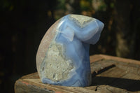 Polished Blue Lace Agate Standing Free Form x 1 From Nsanje, Malawi - Toprock Gemstones and Minerals 