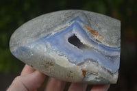 Polished Blue Lace Agate Standing Free Forms  x 2 From Nsanje, Malawi - Toprock Gemstones and Minerals 