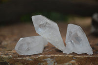 Natural Single Etched Clear Quartz Crystals  x 35 From Mpika, Zambia - Toprock Gemstones and Minerals 