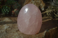 Polished Pink Rose Quartz Standing Free Forms x 3 From Antsirabe, Madagascar