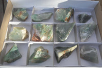 Natural Rough Green Jade Cobbed Specimens x 12 From Swaziland