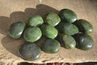 Polished Green Verdite Galet / Palm Stones x 12 From Zimbabwe