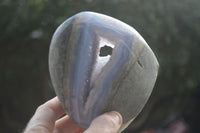 Polished Blue Lace Agate Standing Free Forms  x 2 From Nsanje, Malawi - Toprock Gemstones and Minerals 