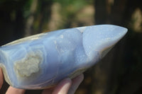 Polished Blue Lace Agate Standing Free Form x 1 From Nsanje, Malawi - Toprock Gemstones and Minerals 