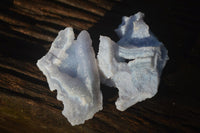 Natural Etched Blue Chalcedony Specimens  x 12 From Nsanje, Malawi