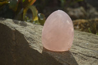 Polished Pink Rose Quartz Standing Free Forms x 3 From Antsirabe, Madagascar