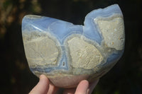 Polished Blue Lace Agate Standing Free Form x 1 From Nsanje, Malawi - Toprock Gemstones and Minerals 