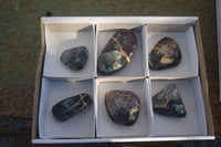 Polished Semi Translucent Watermelon Fluorite Free Forms  x 6 From Uis, Namibia - Toprock Gemstones and Minerals 