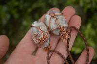 Polished  Copper Wire Wrapped Rubellite In Matrix Pendants x 6 From Madagascar