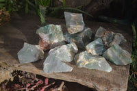 Natural Rough Green Jade Cobbed Specimens x 12 From Swaziland