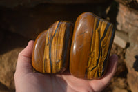 Polished Golden Tigers Eye Free Forms x 4 From Prieska, Northern Cape