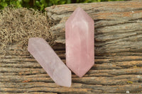 Polished Double Terminated Gemmy Rose Quartz Points x 6 From Madagascar - TopRock