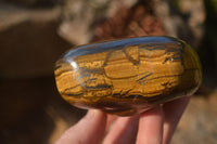 Polished Golden Tigers Eye Free Forms x 4 From Prieska, Northern Cape