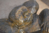 Polished  Black Soapstone Gorilla Carving  x 1 From Zimbabwe