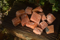 Natural New Sunset Orange Calcite Specimens  x 12 From Spitzkop, Namibia