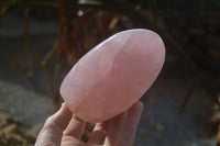 Polished Pink Rose Quartz Standing Free Forms x 3 From Antsirabe, Madagascar