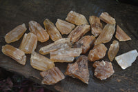 Natural Honey Aragonite Etched & Cobbed Pieces  x 35 From Namibia