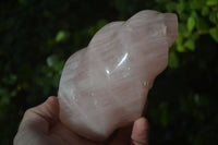 Polished Pink Rose Quartz Flame Sculptures x 2 From Madagascar