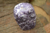 Polished Purple Lepidolite with Specular White Patterns Free Forms x 3 From Zimbabwe - TopRock