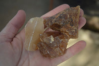 Natural Honey Aragonite Etched & Cobbed Pieces  x 35 From Namibia