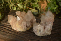 Natural Cascading Smokey Quartz Clusters x 2 From Luena, Congo