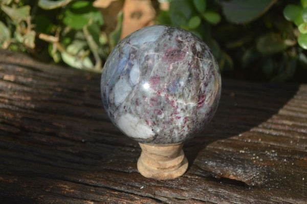 Polished Rubellite Pink Tourmaline Matrix Sphere x 1 From Madagascar