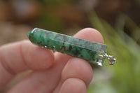 Polished Packaged Hand Crafted Resin Pendant with Emerald Chips - sold per piece - From Bulwer, South Africa - TopRock