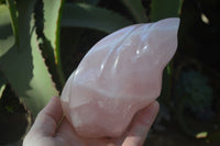 Polished Pink Rose Quartz Flame Sculptures x 2 From Madagascar