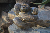 Polished  Black Soapstone Gorilla Carving  x 1 From Zimbabwe