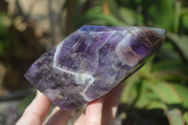 Polished Chevron Amethyst Point x 1 From Zambia