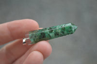 Polished Packaged Hand Crafted Resin Pendant with Emerald Chips - sold per piece - From Bulwer, South Africa - TopRock